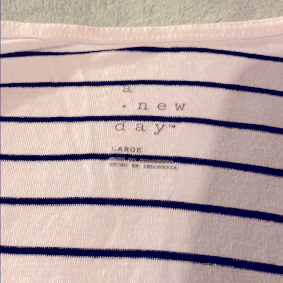a pnew day white black stripes blouse size _L - Picture 7 of 8